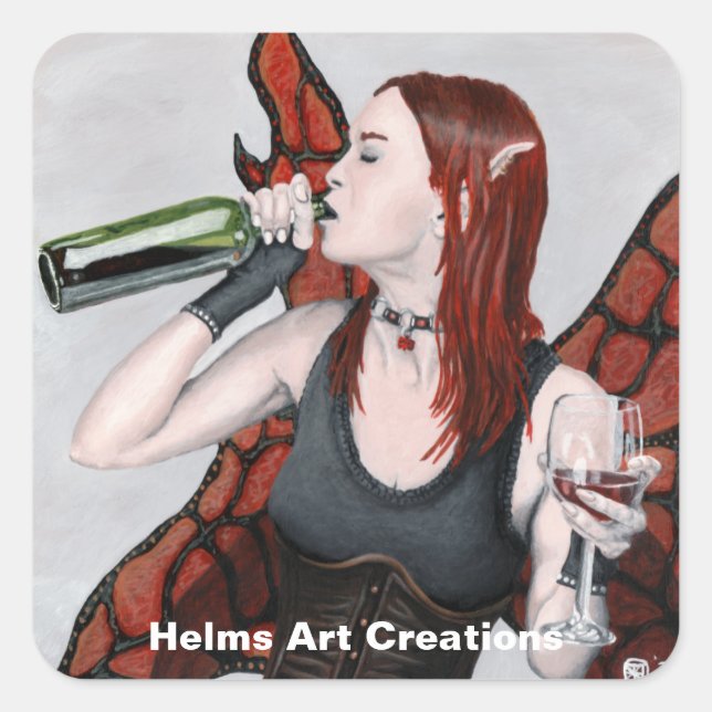 Stickers Art Imaginaire de vin fée magique (Devant)