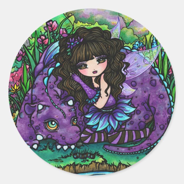 Stickers Art Imaginaire Fairy & Dragon (Devant)