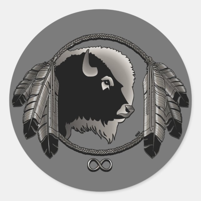 Stickers Art Metis Autocollants Buffalo Spirit nat (Devant)