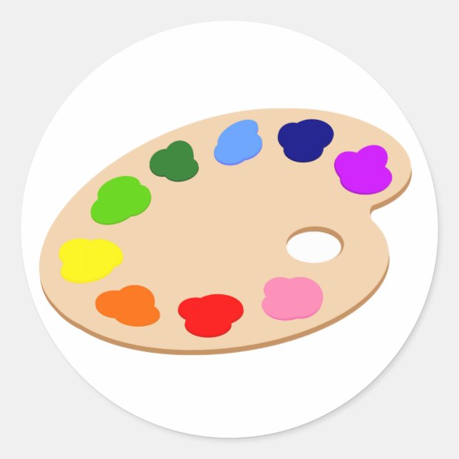 Stickers Art Palette Peinture arc-en-ciel (Devant)