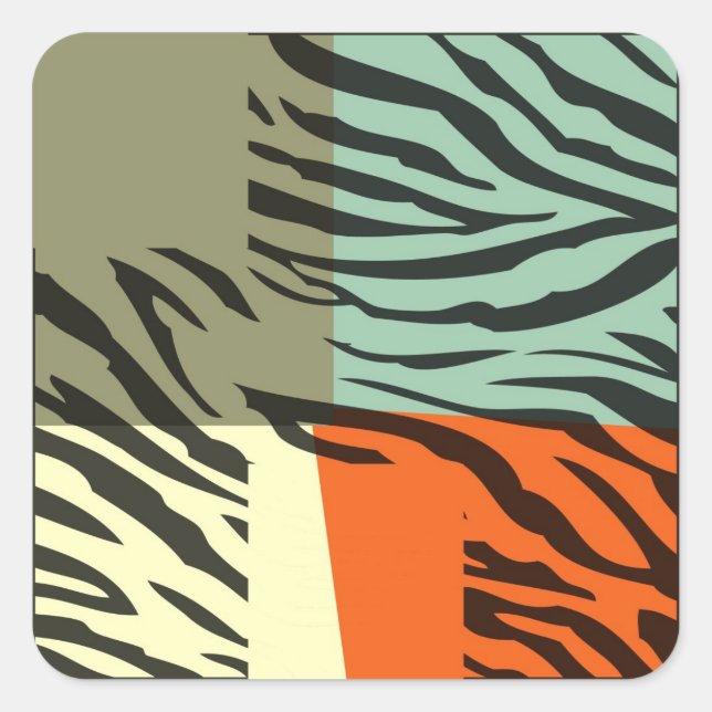 Stickers Art Zebra Motif rétro (Devant)