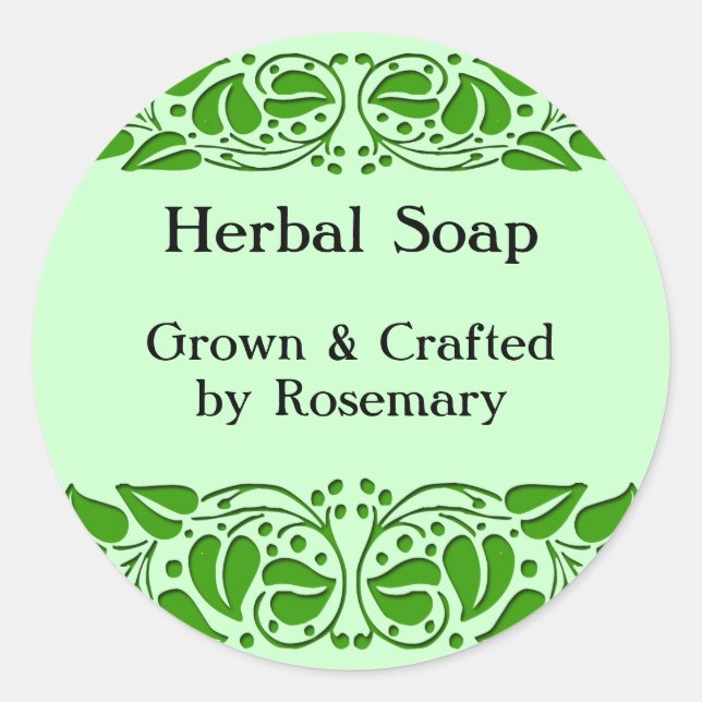 Stickers artisanaux Feuilles verts (Devant)