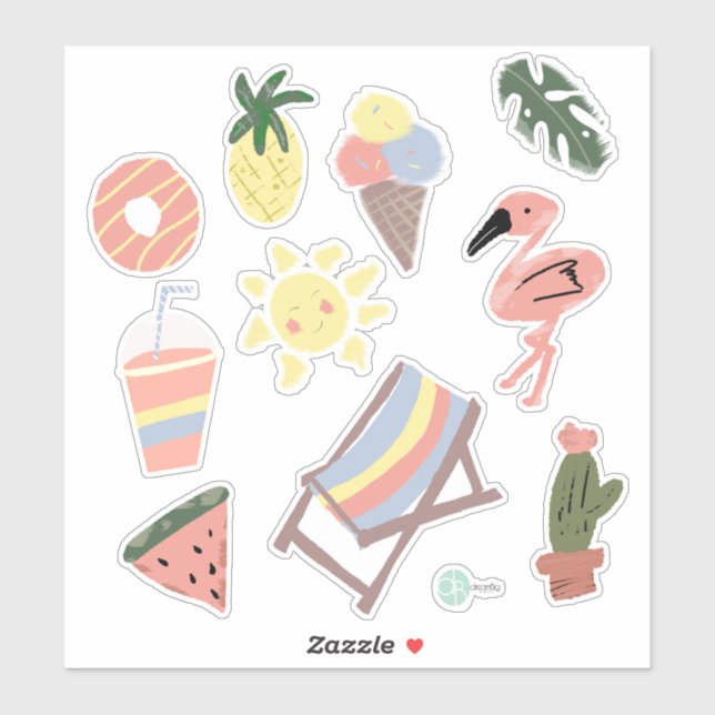 Stickers Artsy Summer Fun Tropical Planner (Feuille)