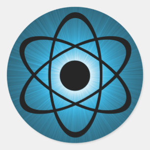 Stickers Atomique Nerdy, Bleu