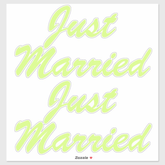 Stickers auto XL JUSTE MARIÉ (2) - JAUNE HONEYDEW (Feuille)