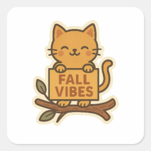 Stickers Automne Rétro Chats Automne Kawaii