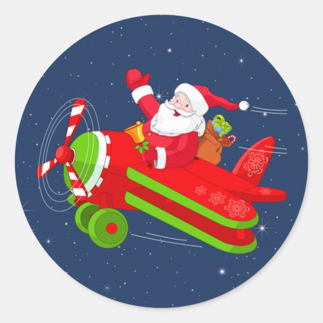 Stickers Avion Volant père Noël (Devant)