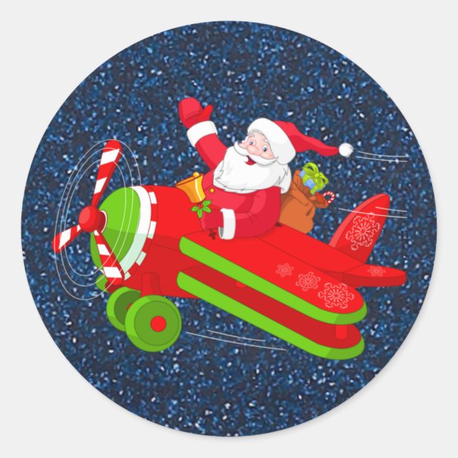 Stickers Avion Volant père Noël (Devant)