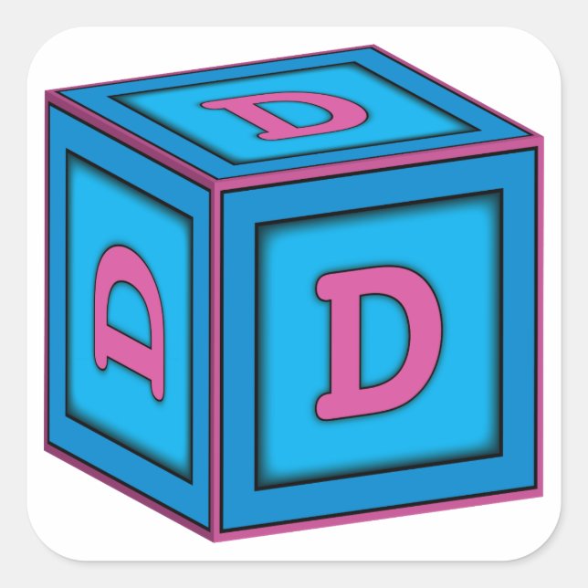 Stickers Baby Block - Lettre "D" (Devant)