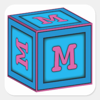 Stickers Baby Block - Lettre "M"