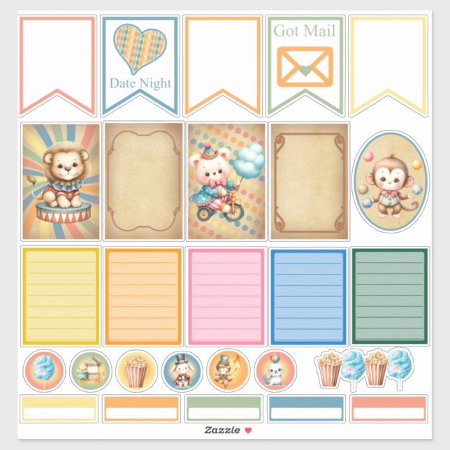 Stickers Baby Circus Planner (Feuille)