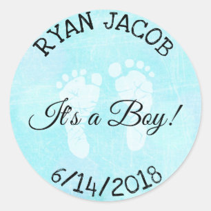 Stickers Baby shower a Boy Footprints