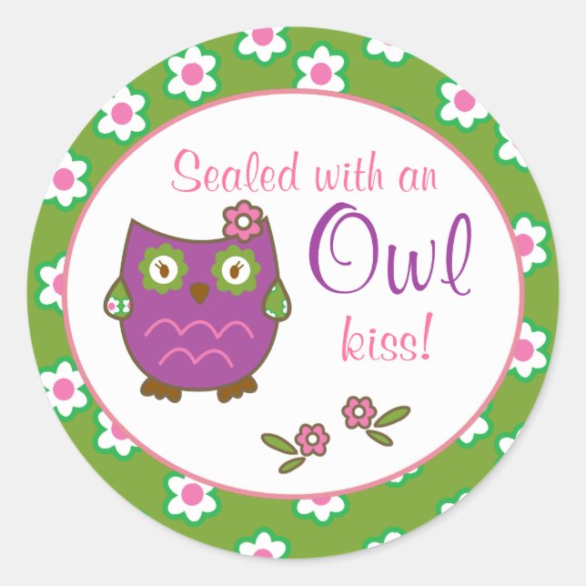 Stickers Baby shower à enveloppe Chic Owl (Devant)