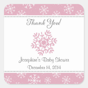 Stickers Baby shower à neige d'hiver