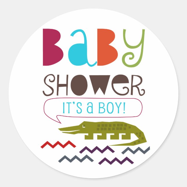Stickers Baby shower Alligator (Devant)