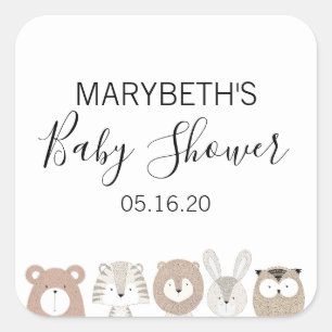 Stickers Baby shower Animaux mignons