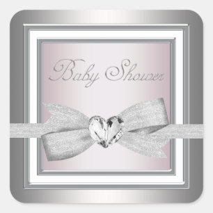 Stickers Baby shower argenté élégant