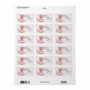stickers baby shower avec design ours en peluche.
