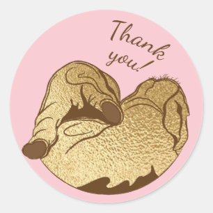 Stickers baby shower bébé et maman Elephant rose