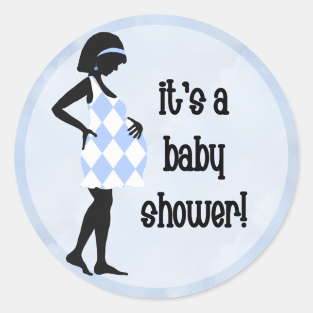 Stickers Baby shower bleu (Devant)