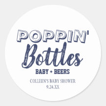 Stickers Baby shower bleu marine