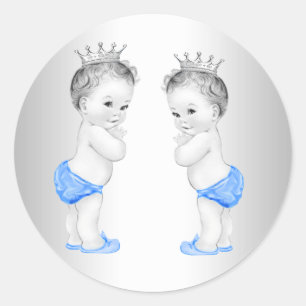 Stickers Baby shower Bleu Prince Boys Twin