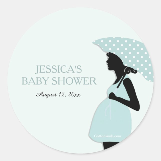 Stickers Baby shower Blue Polka Dot (Devant)