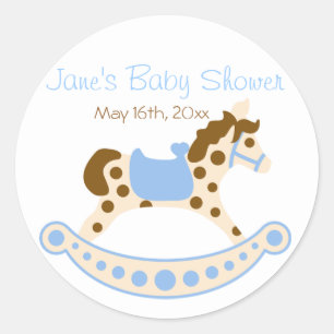 Stickers Baby shower Blue Rocse