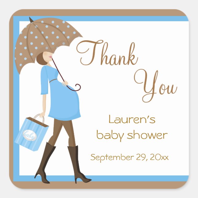 Stickers Baby shower Blue Shopper (Devant)