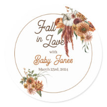 Stickers Baby shower Boho Automne