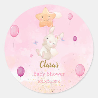 Stickers Baby shower Bunny Pink