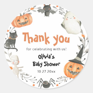 Stickers Baby shower Citrouille Little Boo Hallowe