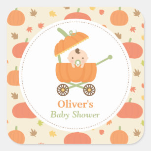 Stickers Baby shower Citrouille Stroller