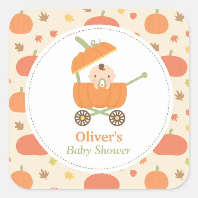 Stickers Baby shower Citrouille Stroller (Devant)