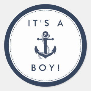 Stickers Baby shower d'Ancres nautiques - C'est un