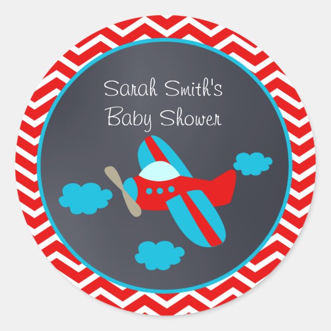 Stickers Baby shower d'avion Favoriser (Devant)