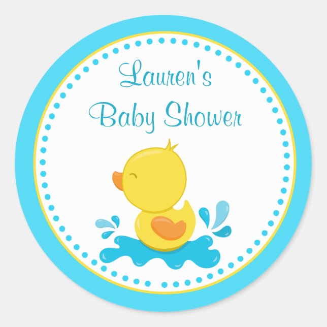 Stickers Baby shower de canard Favoriser étiquette (Devant)