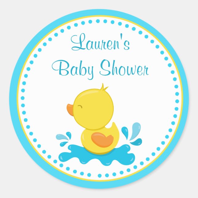 Stickers Baby shower de canard Favoriser étiquette (Devant)