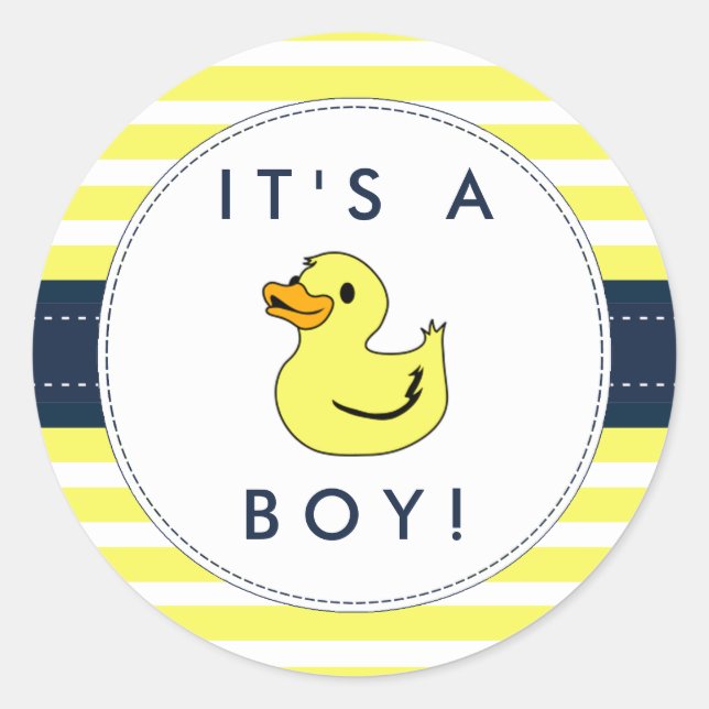 Stickers Baby shower de canard mignonne - C'est un (Devant)