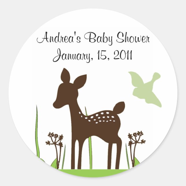Stickers Baby shower de cerf de saule (Devant)