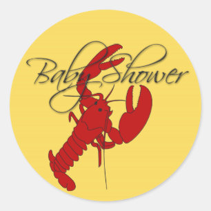Stickers Baby shower de homard rouge