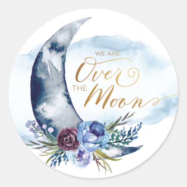 Stickers Baby shower de la Marine sur la Lune (Devant)