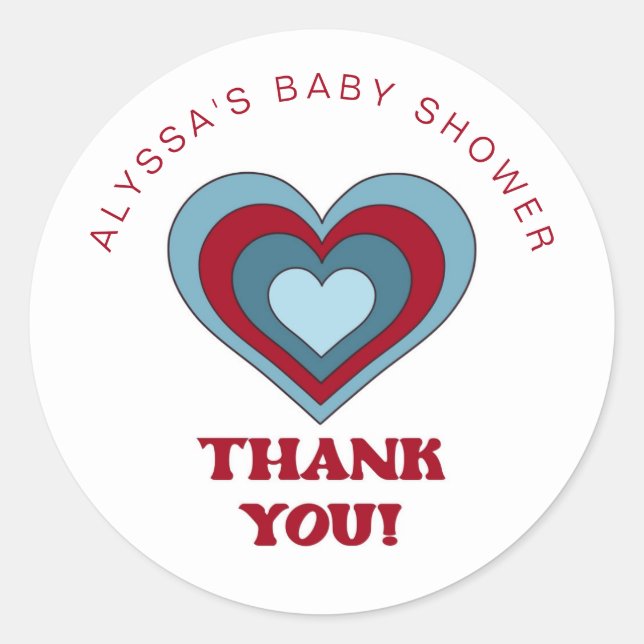 Stickers Baby shower de la Saint Valentin bleu et  (Devant)