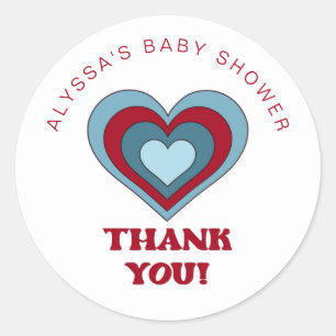 Stickers Baby shower de la Saint Valentin bleu et 