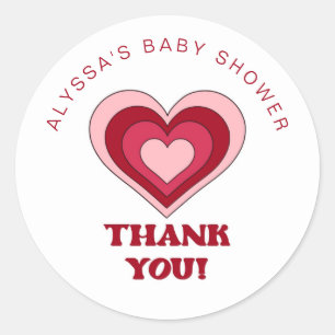 Stickers Baby shower de la Saint Valentin rose et
