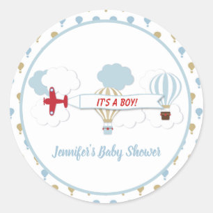 Stickers Baby shower de l'avion vers le haut et ve