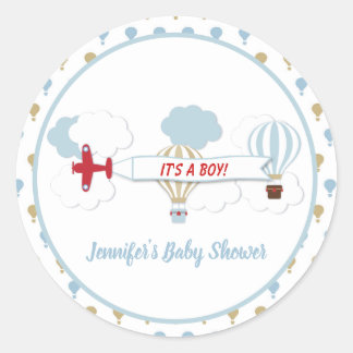 Stickers Baby shower de l'avion vers le haut et ve