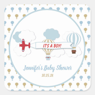 Stickers Baby shower de l'avion vers le haut et ve