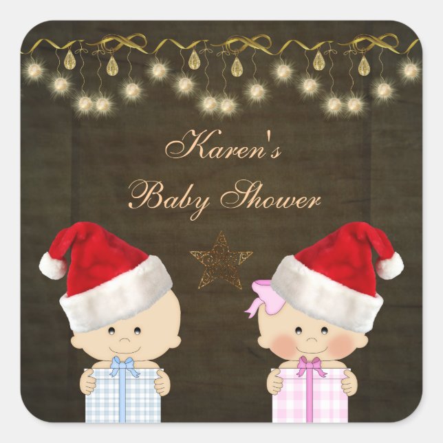 Stickers Baby shower de Noël pour garçon & fille T (Devant)