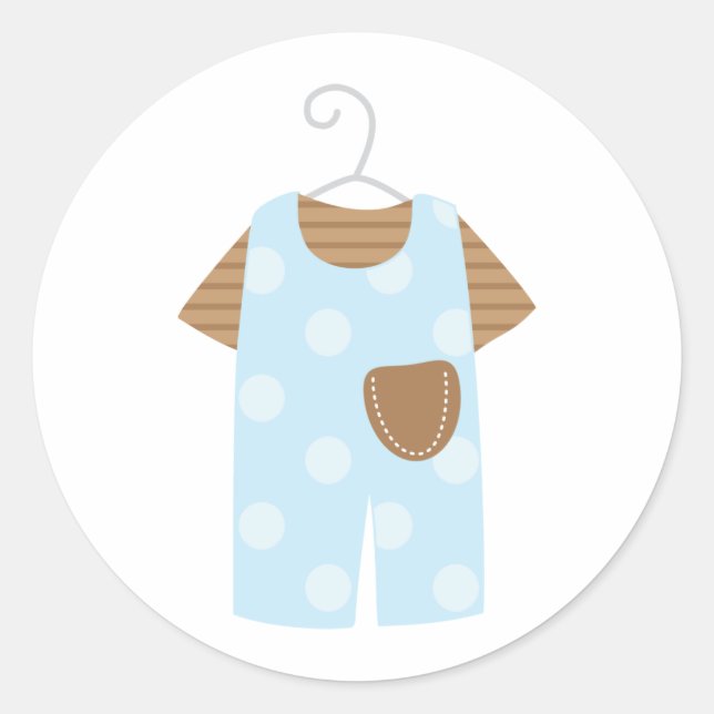 Stickers Baby shower de tenue pour bébé bleu (Devant)
